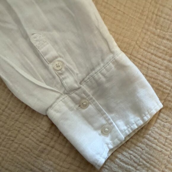 Boden Relaxed White Linen Long Sleeve Shirt, Size 16/18L - Picture 6 of 7